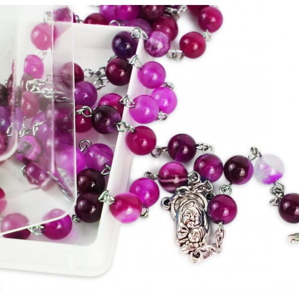 Rožukronis no dabīgā violetā ahāta Rožukronis no dabīgā violetā ahāta