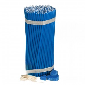 Bišu vaska baznīcas svece zilā #40 26...