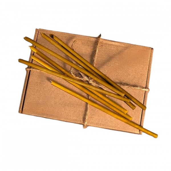 Bišu vaska baznīcas svece dzeltenā 18,5 сm