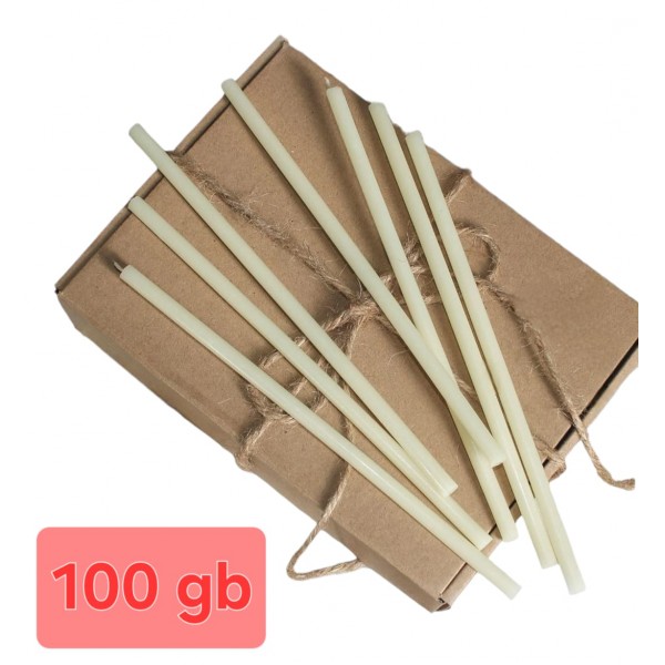 Bišu vaska baznīcas svece baltā 18,5 сm 100 gb