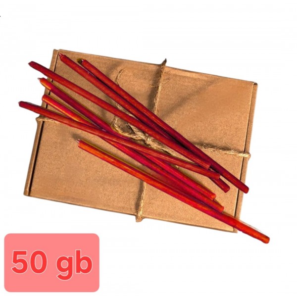 Bišu vaska baznīcas svece sarkanā 18.5 сm 50 gb