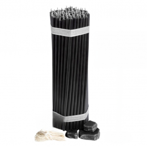 Bišu vaska baznīcas svece melnā #40 2...