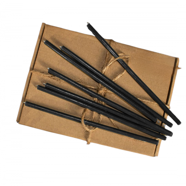 Bišu vaska baznīcas svece melnā 18,5 сm