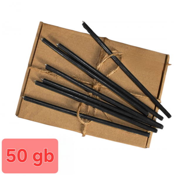 Bišu vaska baznīcas svece melnā 18.5 сm 50 gb