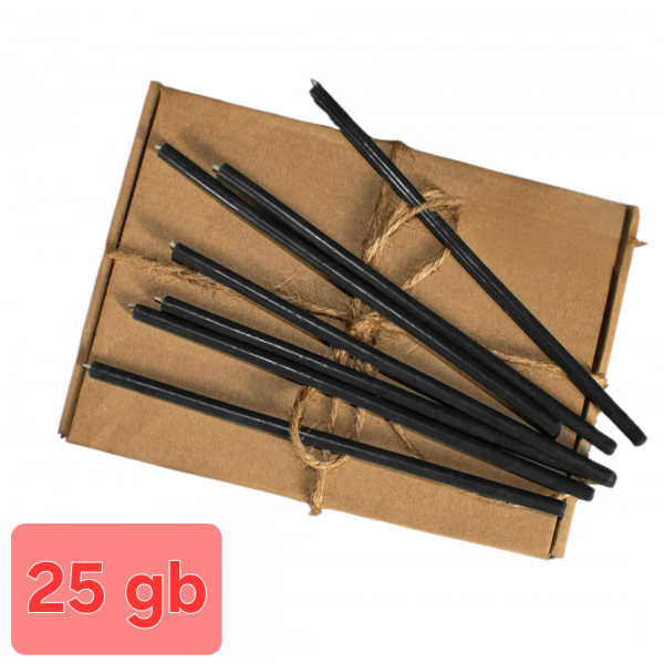 Bišu vaska baznīcas svece melnā 18.5 сm 25 gb