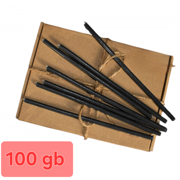 Bišu vaska baznīcas svece melnā 18.5 сm 100 gb