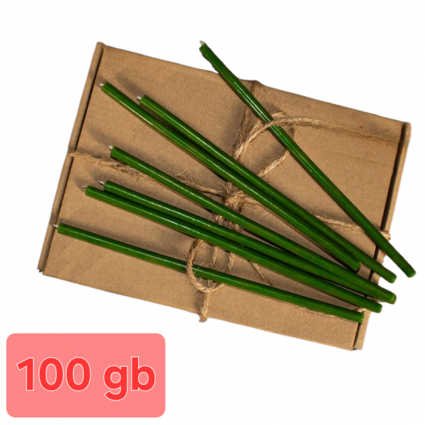 Bišu vaska baznīcas svece zaļā 18.5 сm 100 gb