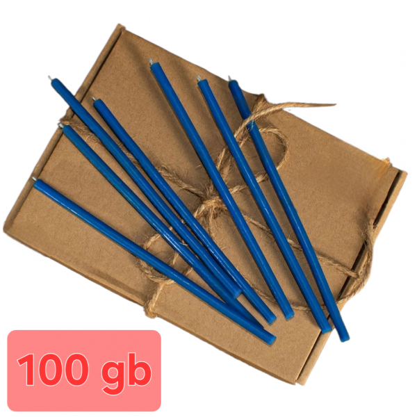 Bišu vaska baznīcas svece zilā 18.5 сm 100 gb