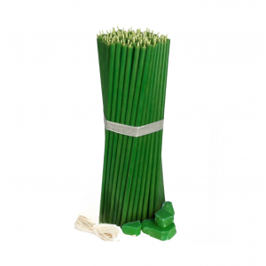 Bišu vaska baznīcas svece zaļā #40 2...