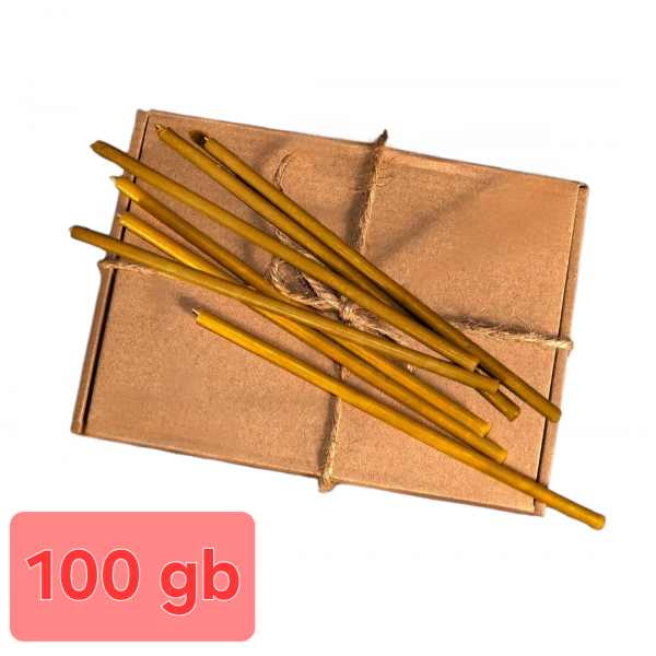 Bišu vaska baznīcas svece dzeltenā 18,5 сm 100gb 