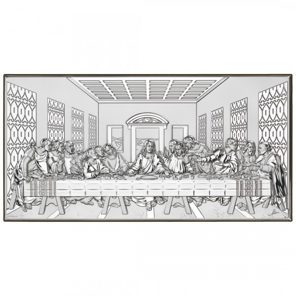Sudraba svētbilde "Svētais vakarēdiens" (12 x 23 cm)